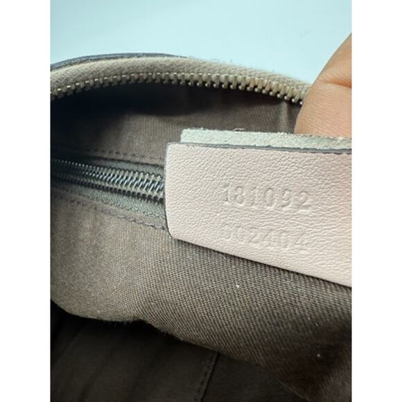 Gucci  Monogram Web Medium Half Moon Hobo Blue Pink Accents*Canvas and L… - Picture 13 of 16